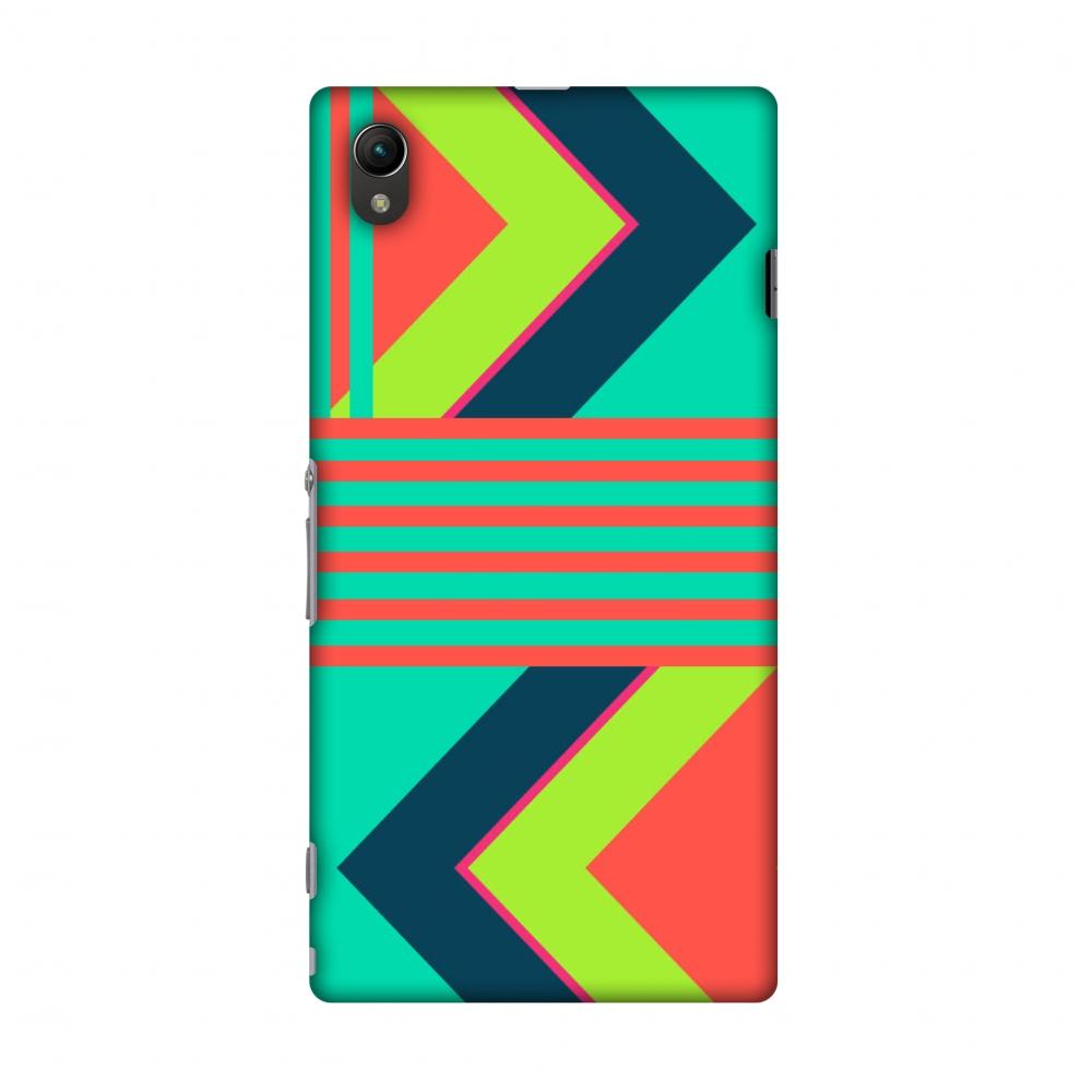 Aztec - Teal And Coral Slim Hard Shell Case For Sony Xperia Z1