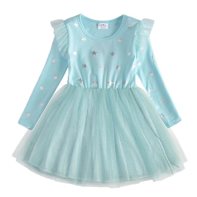 Kids Autumn Winter Dresses for Girls Star Sequins Princess 